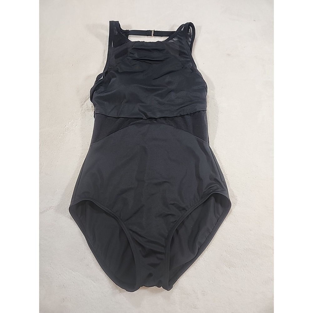 Slimming Dreamsuit by Miracle Brands One Piece Strappy Swimsuit Blue 8 Black
